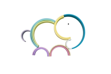 DENA Duża Silikonowa Tęcza Pastel - 12 elementów