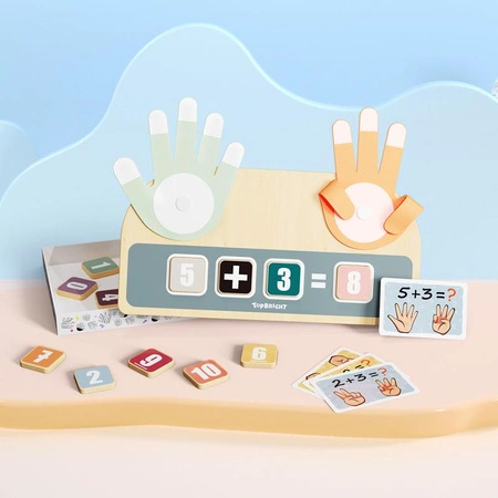 Nauka liczenia na palcach – drewniana zabawka edukacyjna 36 mies.+TOPBRIGHT