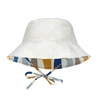 Lassig Dwustronny kapelusz przeciwsłoneczny UV80 Splash & Fun Fale blue/nature, rozm. 46/49