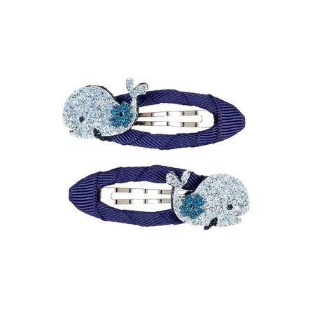 Souza! Spinki do włosów owinięte wstążką z brokatowymi wielorybami Verle 2 szt.