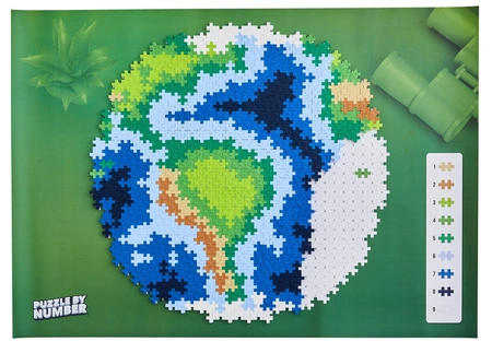 Plus-Plus Mini, Puzzle po numerach 800 szt - Kula ziemska