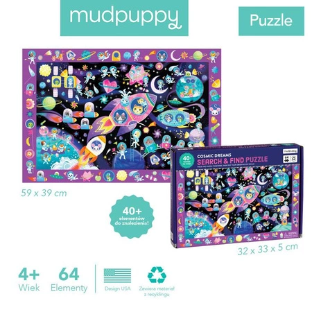 Mudpuppy Puzzle obserwacyjne Kosmiczne marzenia 64 elementy 4+
