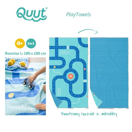 QUUT Dwustronny ręcznik plażowy PlayTowels L (180 x 100cm) Road