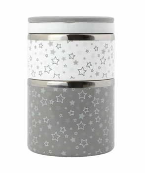 Termos obiadowy dwuczęściowy 930 ml, szary, Kiokids