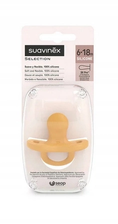 Smoczek 100% silikonowy 6-18m fizjologiczny sx pro colour essence musztardowy Suavinex