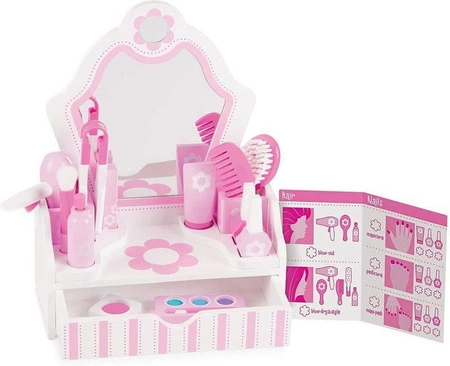 Drewniana toaletka z akcesoriami Beauty Salon 13026-Melissa & Doug, zabawki dla dziewczynek
