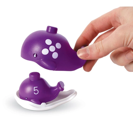 Figurki do nauki liczenia i poznawania kolorów, Wieloryby, Zestaw 10 szt. - Snap & Learn