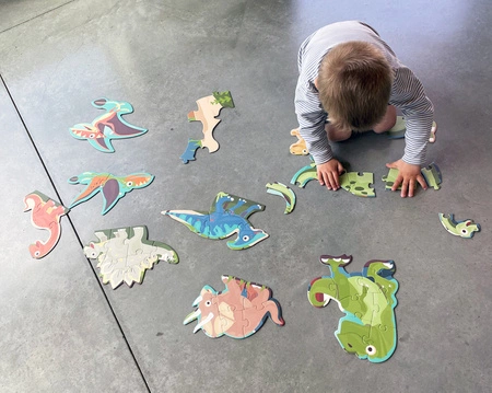 Scratch, 2 w 1 Puzzle podłogowe i pierwsze puzzle - Dinozaury 80 el.