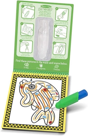 Wodna kolorowanka z labiryntami Water Wow Zwierzęta domowe 19484-Melissa & Doug, książeczki wielokrotnego użytku