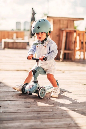 Zestaw Kask + SCOOTANDRIDE Highwaykick 1 2w1 Jeździk i hulajnoga 1-5 lat Steel