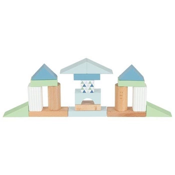 Klocki bukowe niebieskie 50 szt.