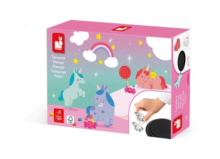 Zestaw kreatywny Stempelki Jednorożce 3+, Janod KOLEKCJA 2022