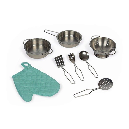 Dwustronna drewniana kuchnia z pralką 2w1, z dźwiękiem, światłem LED i 8 akcesoriami, Janod