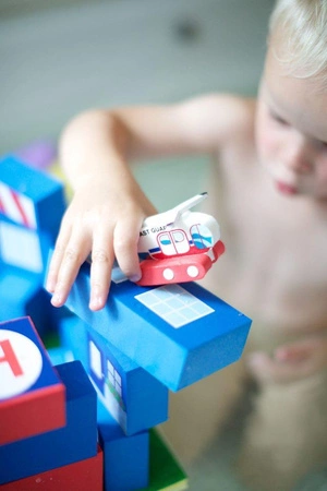 Zabawka do kąpieli BathBlocks - Straż przybrzeżna z helikopterem 19 el.