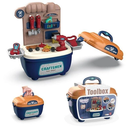 WOOPIE Zestaw Małego Majsterkowicza 2w1 Warsztat Walizka 24 el.