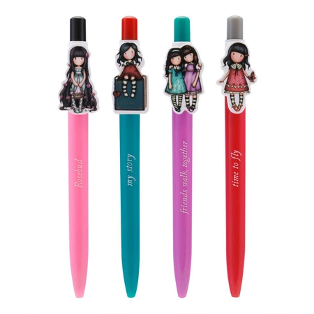 Zestaw Długopisów - Gorjuss - Friends Walk Together/Rosebud/My Story/Time to Fly