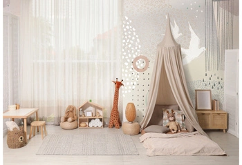 RAINBOW DOTS - Birds / Tapeta Montessori W Geometryczne Wzory Malumi