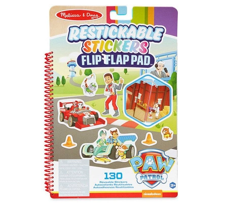 Naklejki wielorazowe Psi Patrol Restickable Stickers Flip-Flap Pad - Classic Missions Melissa & Doug 33253