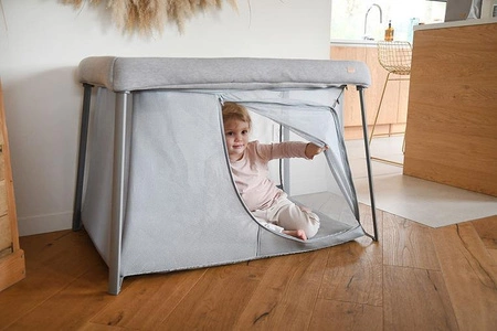 Beaba Łóżeczko turystyczne dwupoziomowe z funkcją kojca 3w1 Eazy sleep Heather grey / Pebble