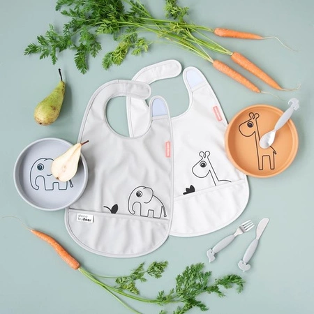 Done by Deer Śliniak z Kieszonką 2szt Grey