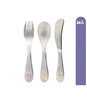 Zestaw sztućców ze stali nierdzewnej, 3 szt., różowe, Kiokids