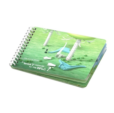 Halftoys Magnetyczny Składany Dinozaur Diplodok z Książeczką