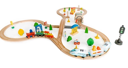 Drewniana kolejka pociąg na baterie 69el Ecotoys