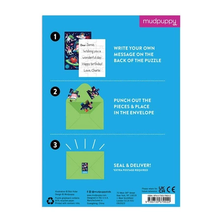 Mudpuppy Puzzle-kartka z życzeniami Kosmos 12 elementów 3+