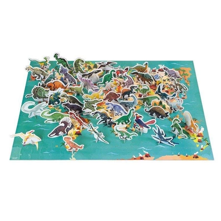 Puzzle edukacyjne z figurkami 3D Dinozaury 200 elementów 6+, Janod