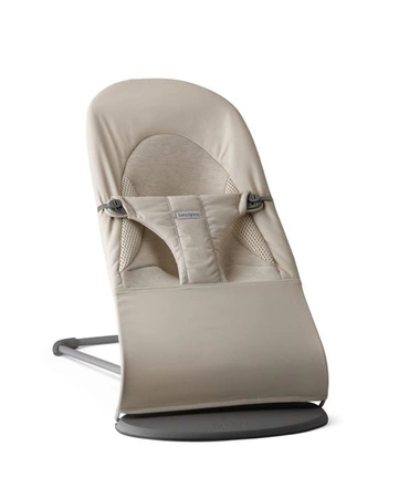BABYBJORN - leżaczek BALANCE SOFT WOVEN/JERSEY Tri Fabric, Piaskowoszary