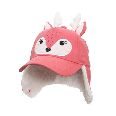 FlapJack Czapka Dziecięca z Daszkiem i Nausznikami 3D Jelonek L