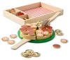 Pizza Party drewniana pizza z dodatkami 50533 Melissa & Doug, zabawa w gotowanie