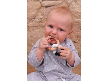 Gryzak donut biało-czarny