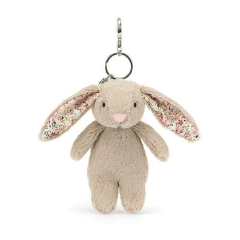 JellyCat - Breloczek Króliczek z Kwiecistymi Uszami Beżowy 17 cm