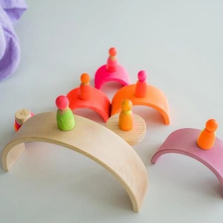 Drewniane figurki Przyjaciele 3 szt. Neon Pink Grimm’s