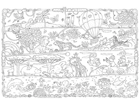 Kolorowanka podłogowa XXL - SAFARI 4l+ MONUMI