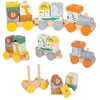 Drewniany pociąg nakładanka Safari 11698- Small Foot, pojazdy dla dzieci