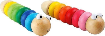 Kolorowy robak konstrukcyjny z drewna, 3924-small foot, zabawki rozwojowe