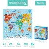Mudpuppy Puzzle podłogowe Jumbo Mapa świata 25 elementów 2+