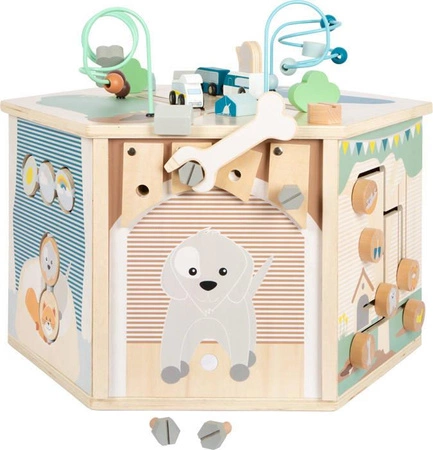 Drewniana kostka edukacyjna aktywizująca Pies i kot 12231-Small Foot, zabawki edukacyjne