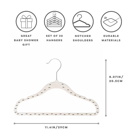 3 Sprouts Wieszaki Welurowe dla Dzieci Double Dot/Beige 15 szt.