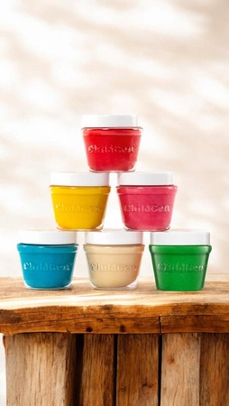 ChildGen, Naturalna ciastolina w słoiczkach - zestaw 6 kolorów