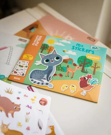 Auzou Naklejki z planszami do wyklejania Zwierzątka 3+ 80155