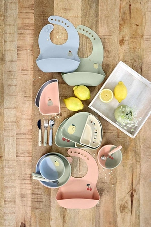 LLassig Zestaw silikonowych naczyń 3 el. Happy Fruit Cherry