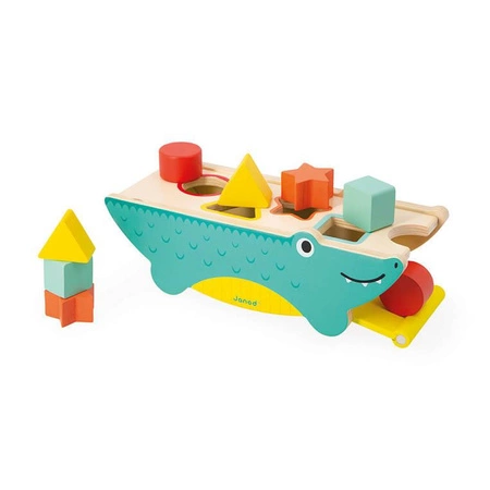 Drewniany sorter krokodyl Tropik 12m+, Janod