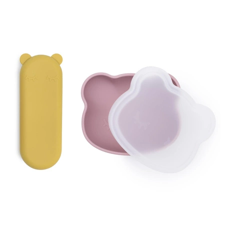 Zestaw sztućców w etui Miś We Might Be Tiny - Yellow