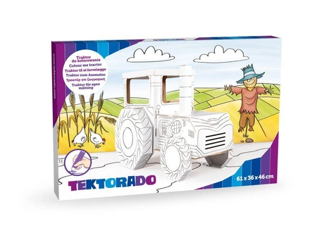 Zabawka tekturowa  - Traktor z kartonu do kolorowania