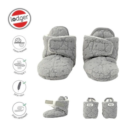 Lodger Polarowe buciki kapcie szare Fleece Drizzle 3-6 m