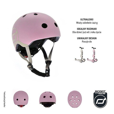 SCOOTANDRIDE Kask XXS-S dla dzieci 1-5 lat Rose