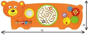 Tablica manipulacyjna sensoryczna dla dzieci - Miś